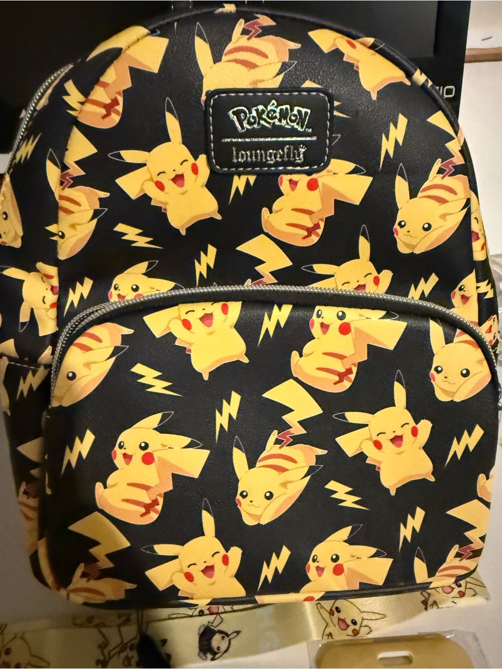 Pokémon x Loungefly Kids Black & Yellow Pikachu Mini Backpack Bundle - Picture 2 of 7